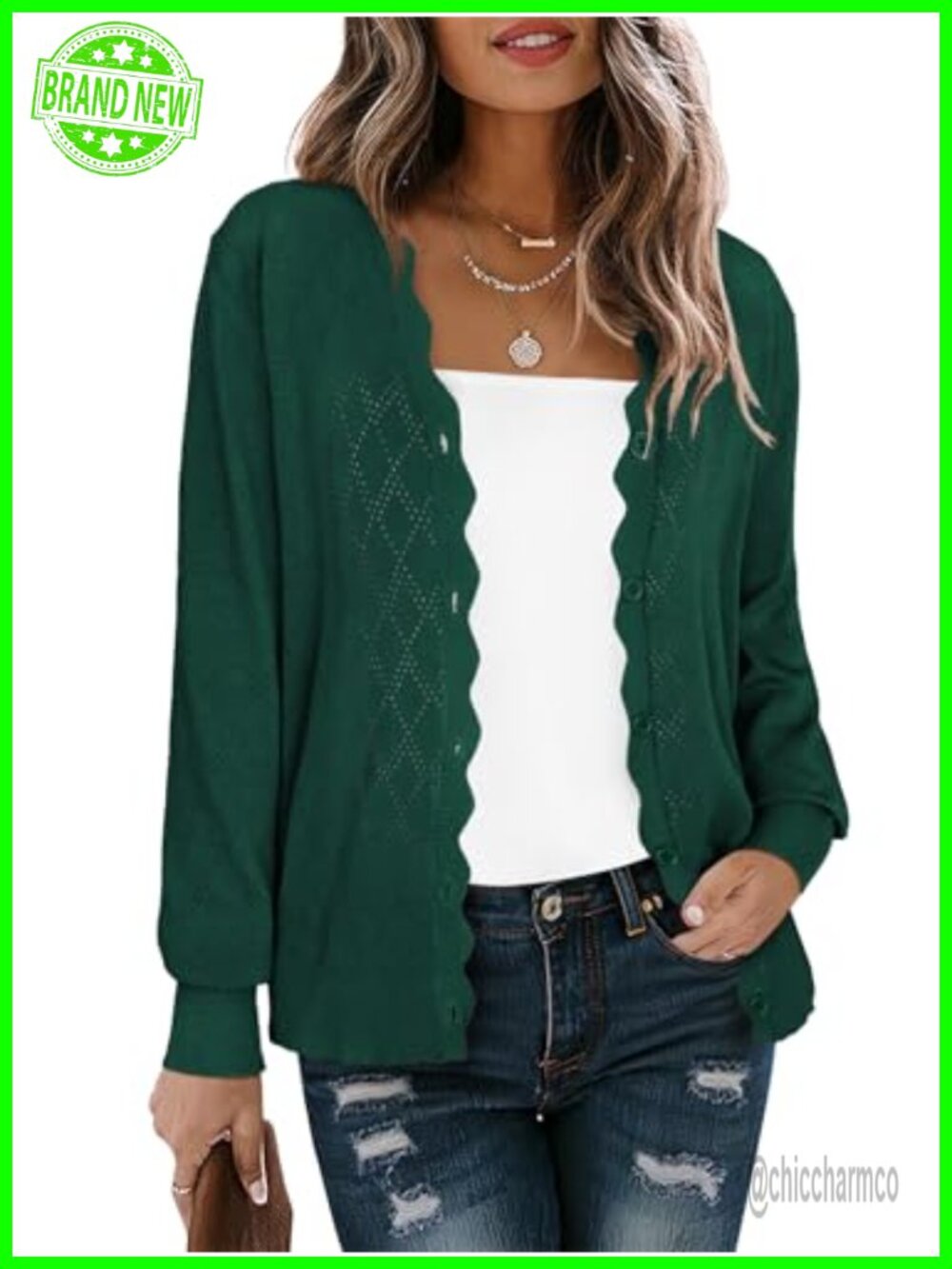 LILBETTER Women's Button Down Cardigan Lightweight Knit Sweater